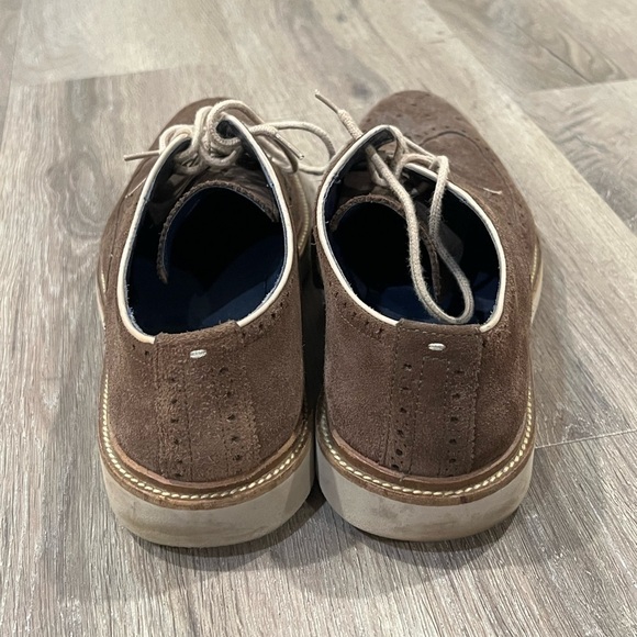 Cole Haan Size 10 Brown Suede Leather Wingtip Nubuck Oxford Barely Used Shoe - Picture 5 of 10
